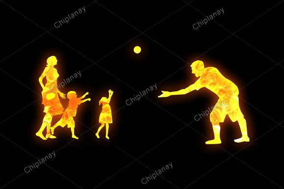 Download Family Playing Kids Burning Fire Flame - Fire Collection