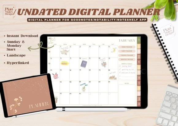 Download Undated Digital Planner for Goodnotes - Digital Collection