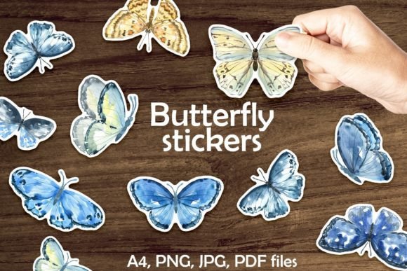 Download Butterflies Printable Digital Stickers - Digital Collection