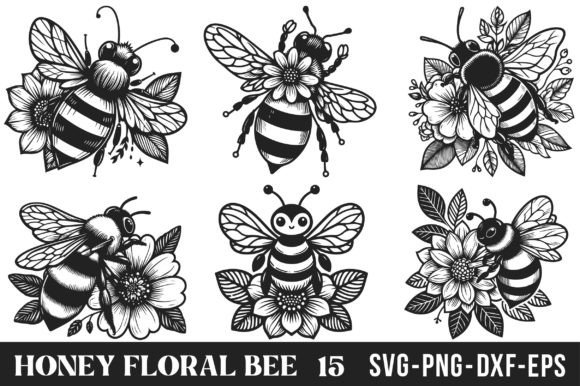 Download Honey Floral Bee SVG Bundle - Bee svg bundle Collection