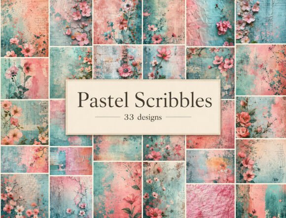 Download Vintage Floral Grunge Digital Paper - Digital Collection