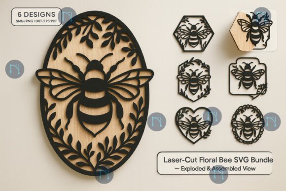 Download Laser-Cut Floral Bee SVG Bundle - Bee svg bundle Collection