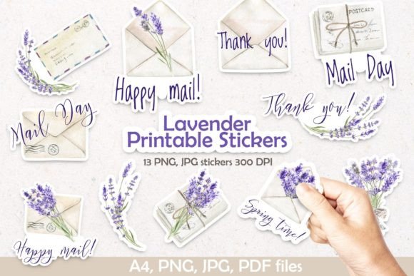 Download Lavender Printable Digital Stickers - Digital Collection