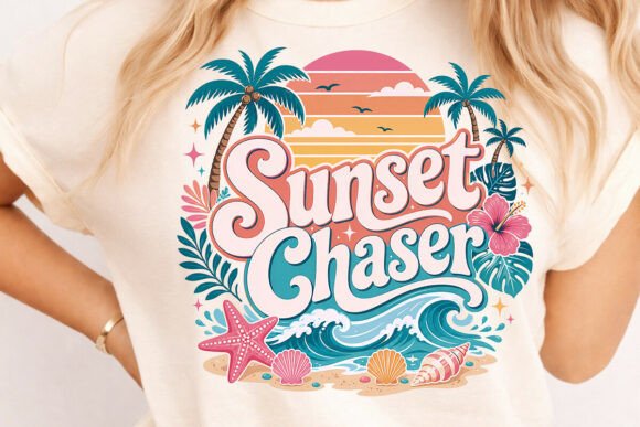 Download Sunset Chaser Retro Summer Png,Beach Png - Retro summer png Collection