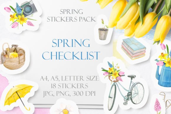Download Spring Printable Digital Stickers Pack - Digital Collection