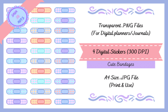 Download Cute Bandage Printable Digital Stickers - Digital Collection