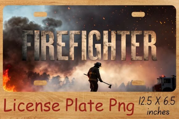 Download Firefighter License Plate - Fire Collection